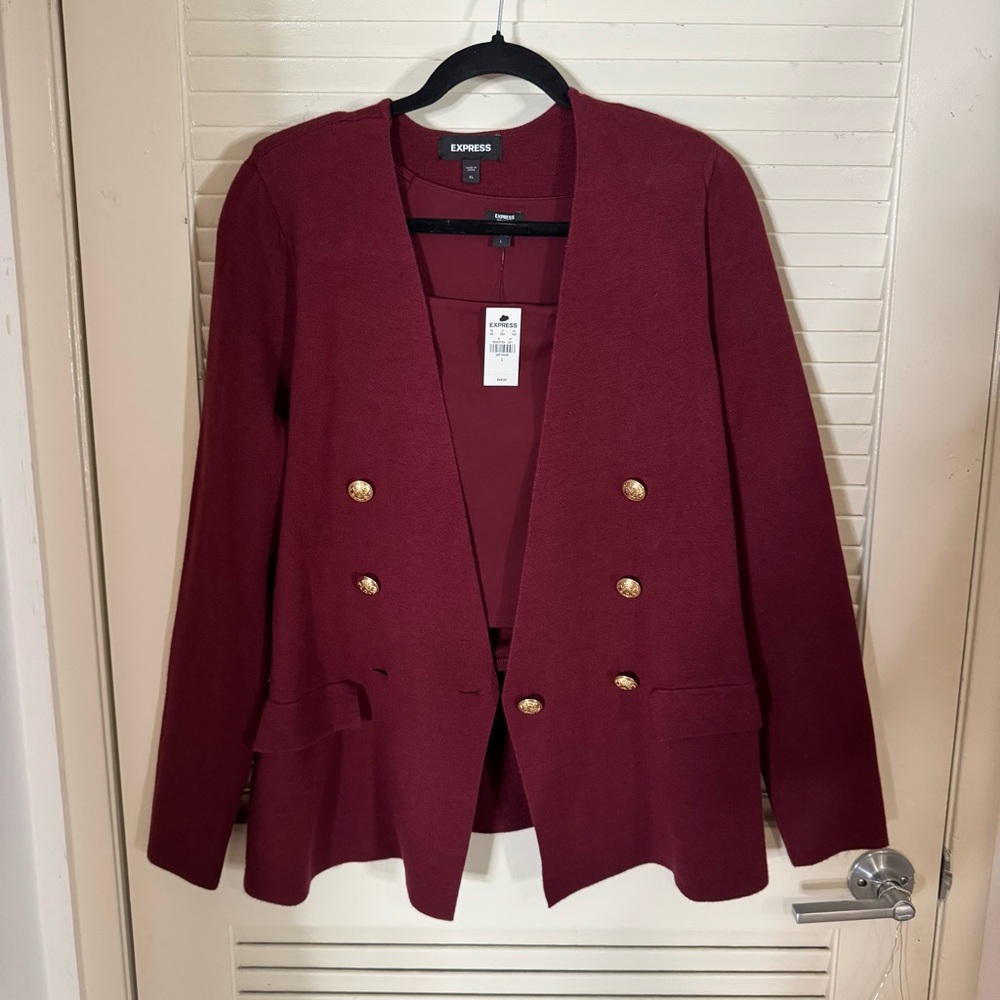 NWT Express Red Blazer Sweater Set